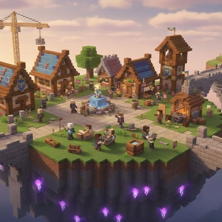 Construction de ville sur serveur Hytale Varyon avec économie joueur